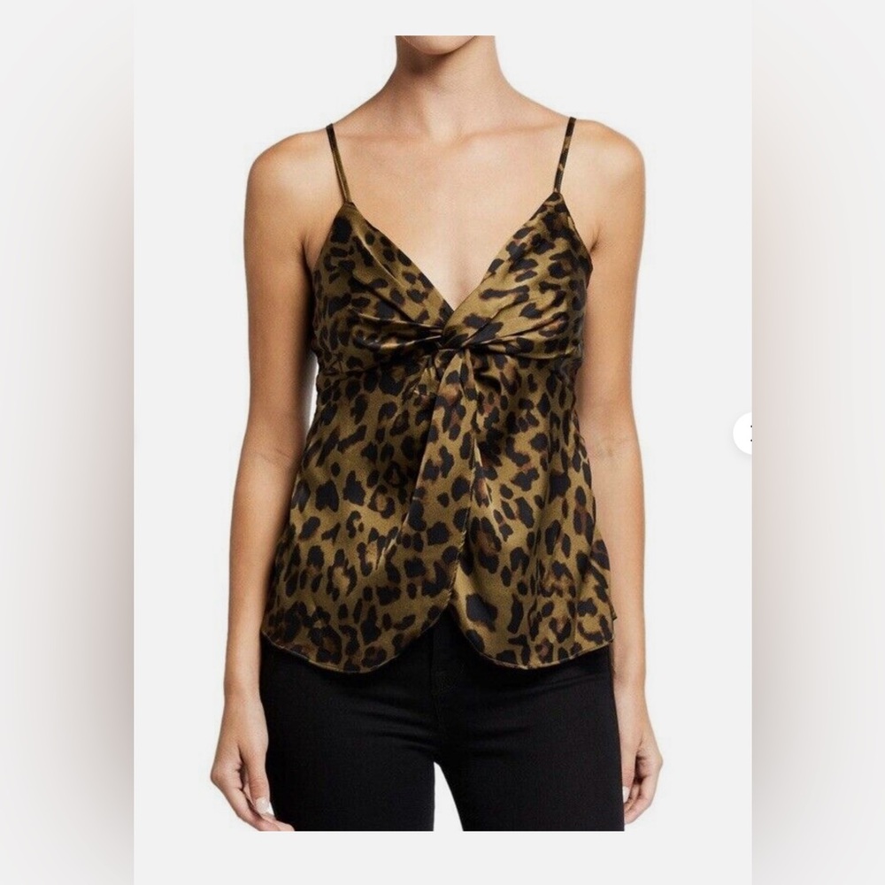 Endless rose green leopard print top size L